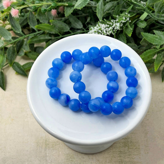 10mm Royal Blue Marbled Bracelet