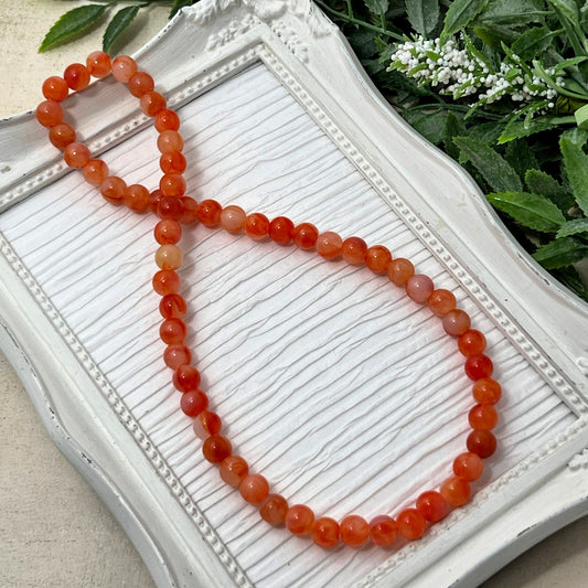 8mm Red Marbled Stretch Necklace