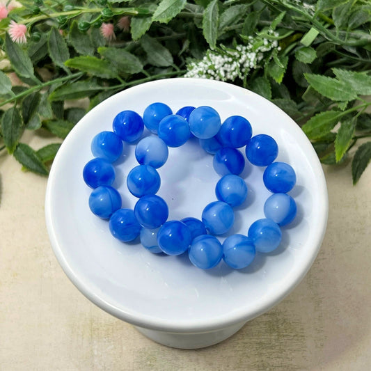 12mm Royal Blue Marbled Bracelet