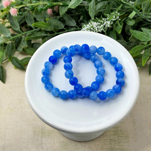 8mm Royal Blue Marbled Bracelet