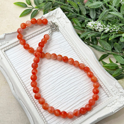 10mm Red Marbled Necklace