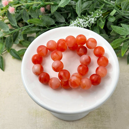 12mm Red Marbled Bracelet