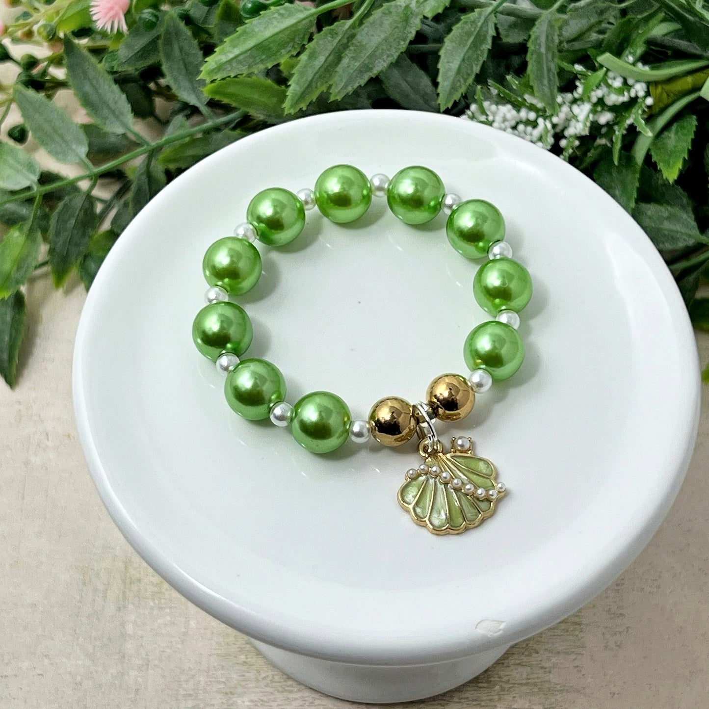 Green Seashell Bracelet