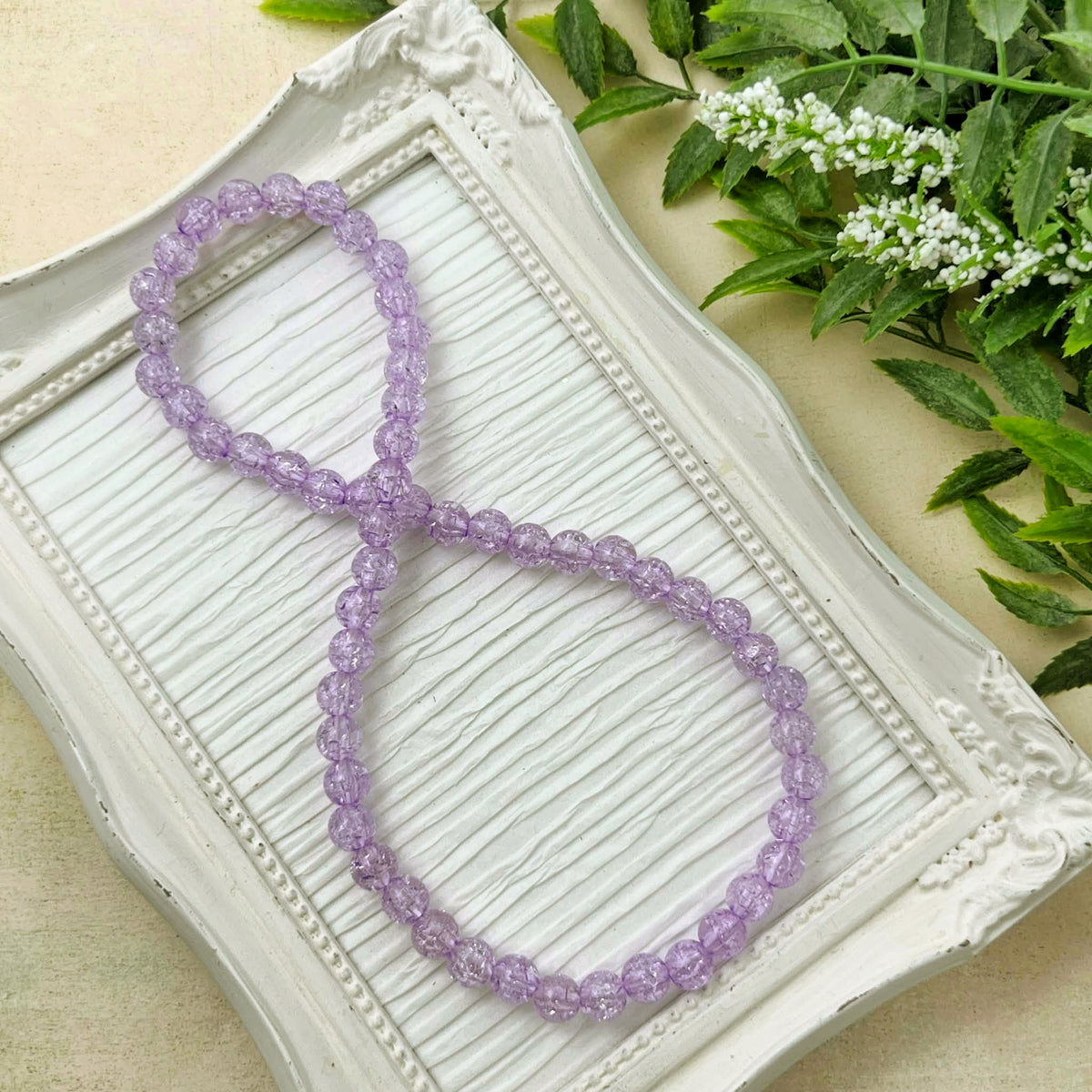 Purple Crackle Stretch Necklace