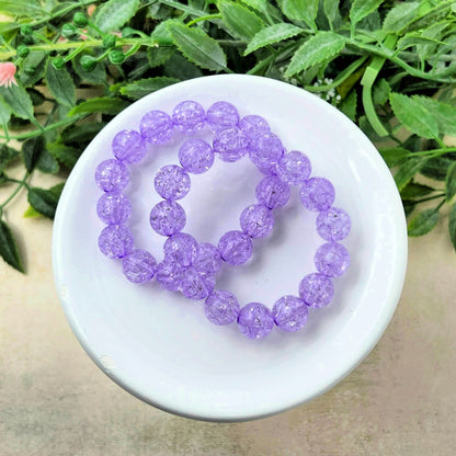 10mm Purple Crackle Bracelet