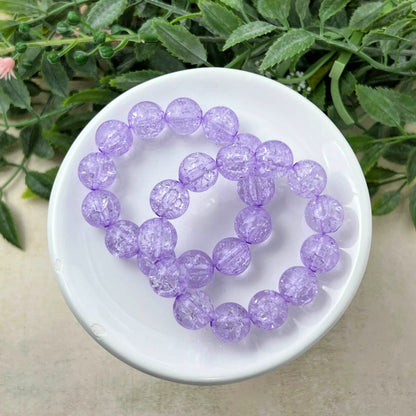 12mm Purple Crackle Bracelet