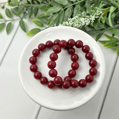 8mm Muted Red Solid Bracelet
