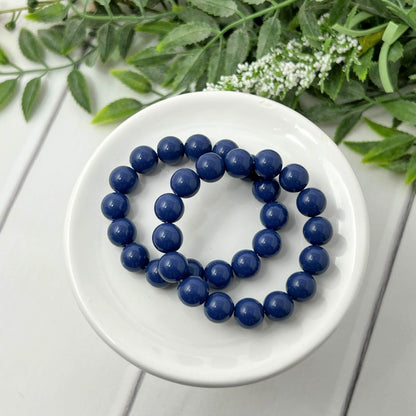10mm Muted Dark Blue Solid Bracelet