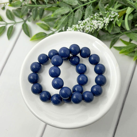 12mm Muted Dark Blue Solid Bracelet