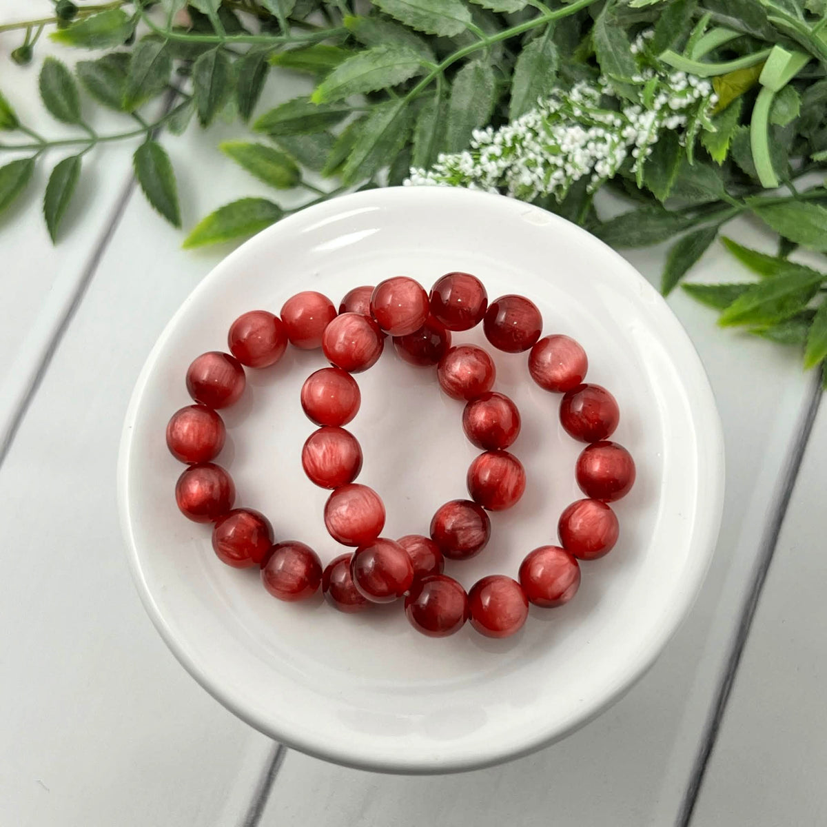 10mm Red Luster Bracelet