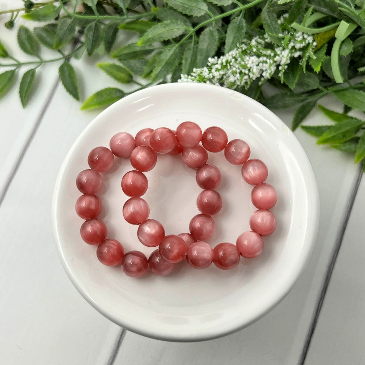 10mm Pink Luster Bracelet