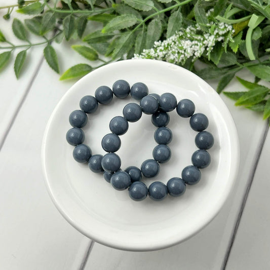 8mm Muted Dark Grey Solid Bracelet