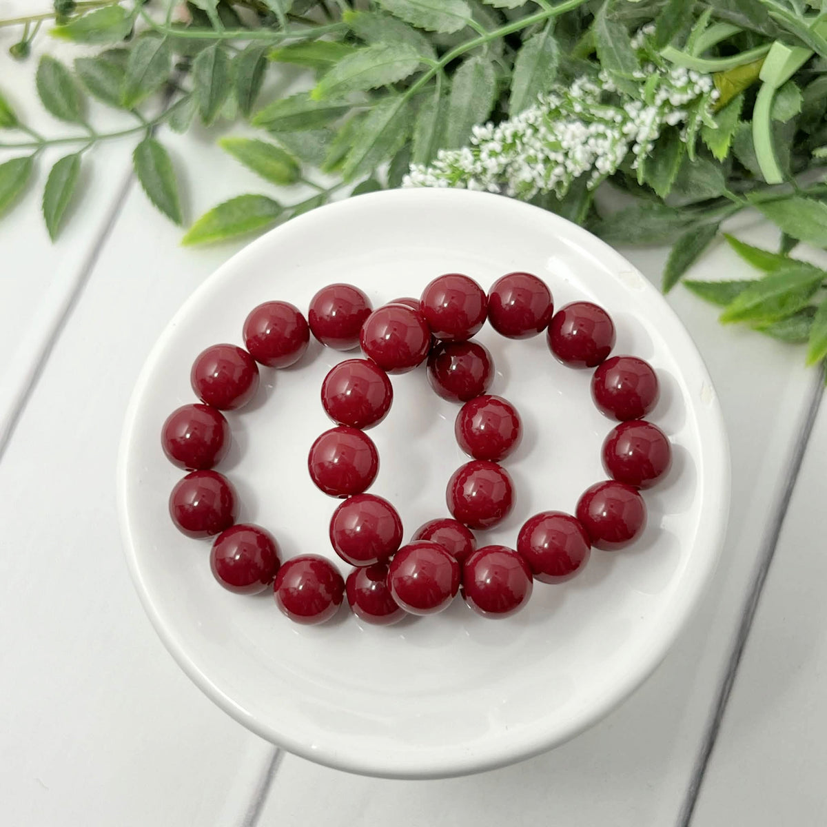 12mm Muted Red Solid Bracelet