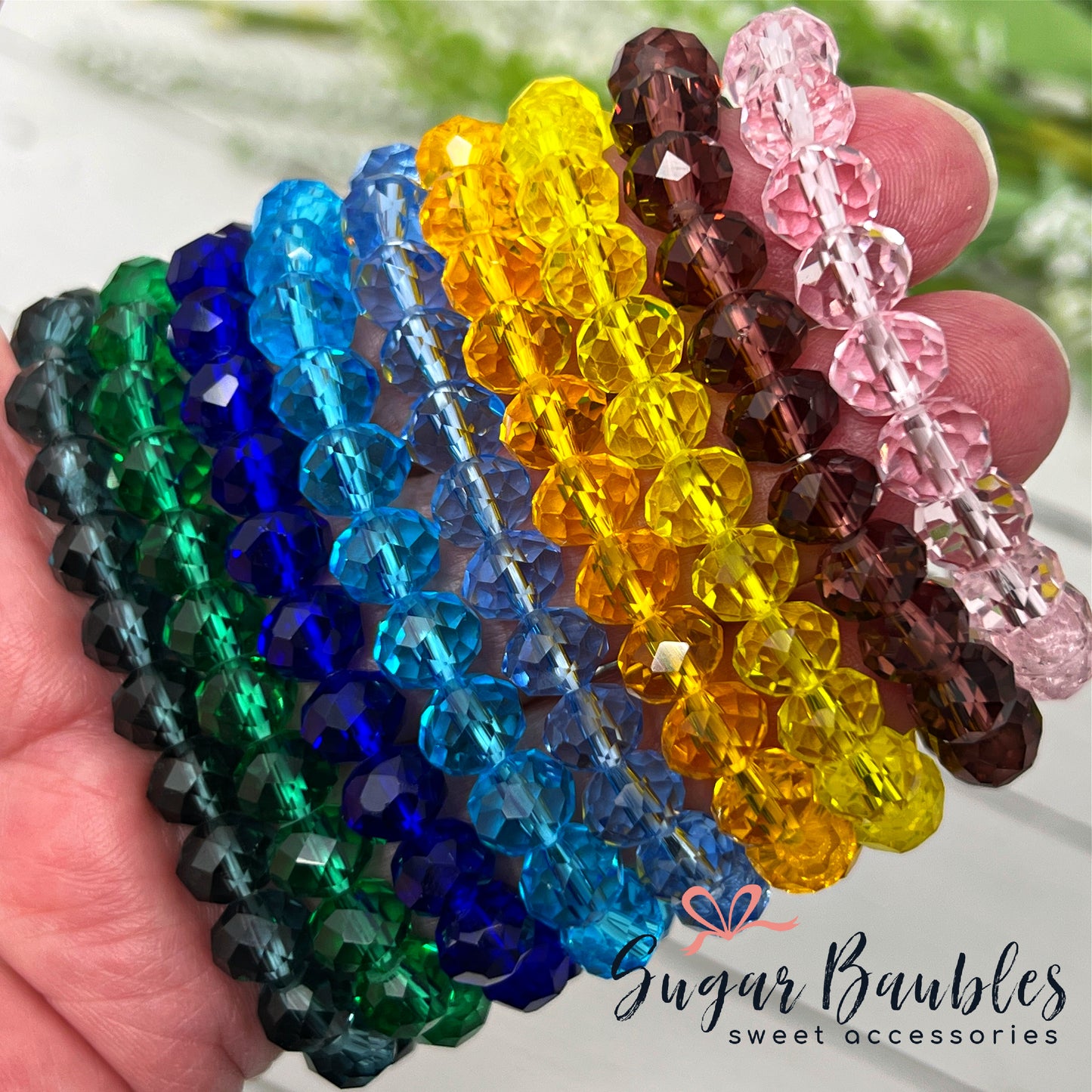 8mm Clear Faceted Crystal Bracelet