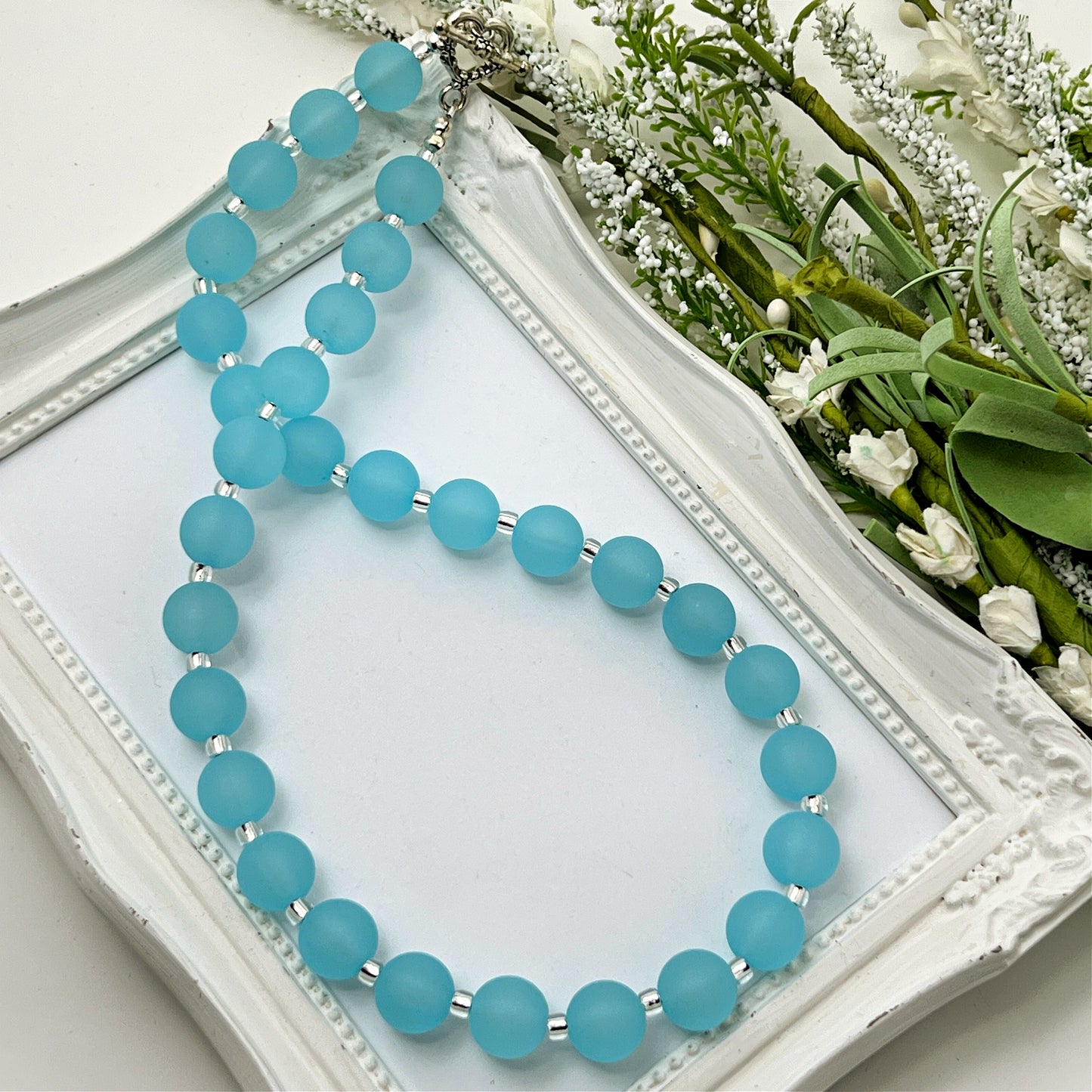 Turquoise Frost Bitty Bead Necklace