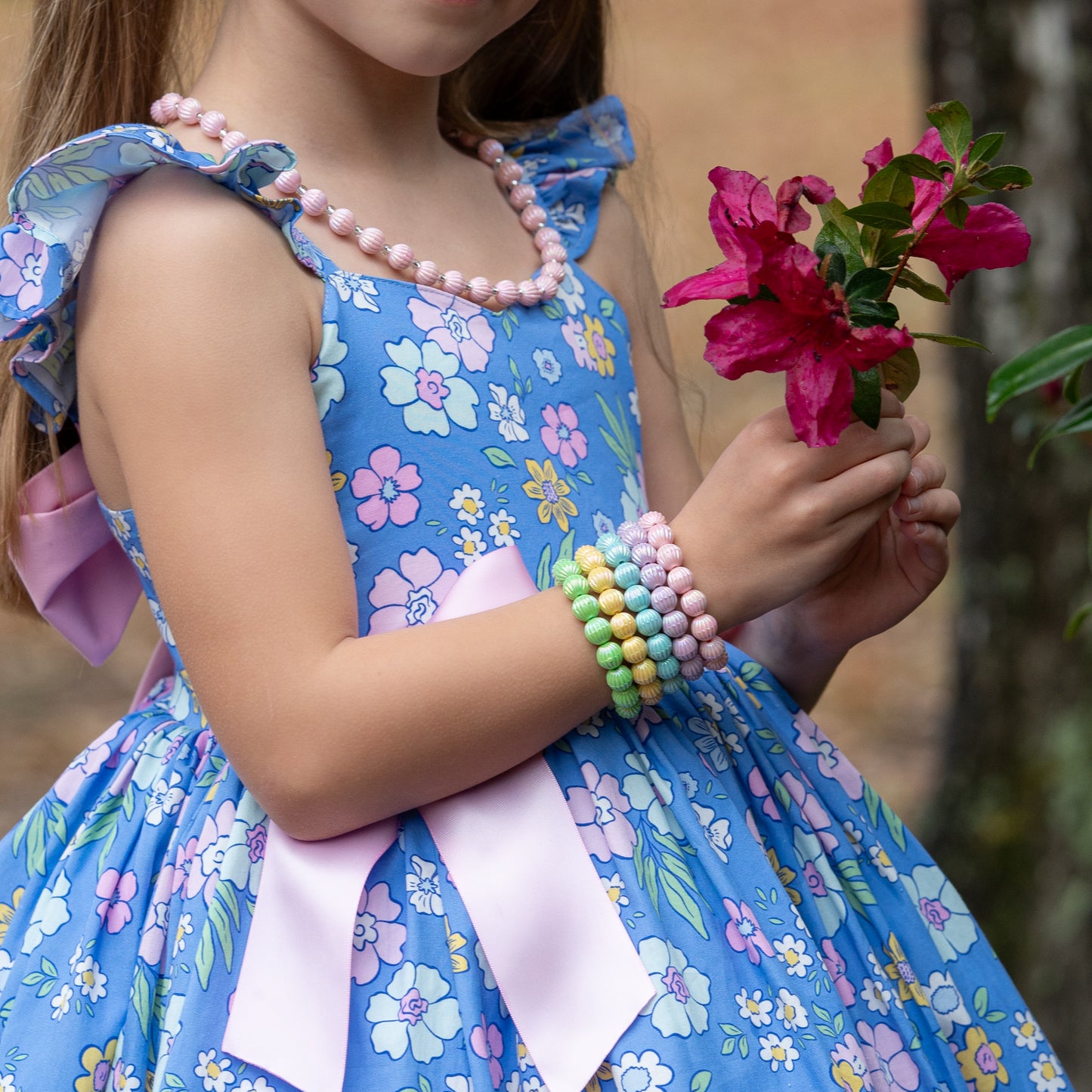Petal Pink Fluted Necklace