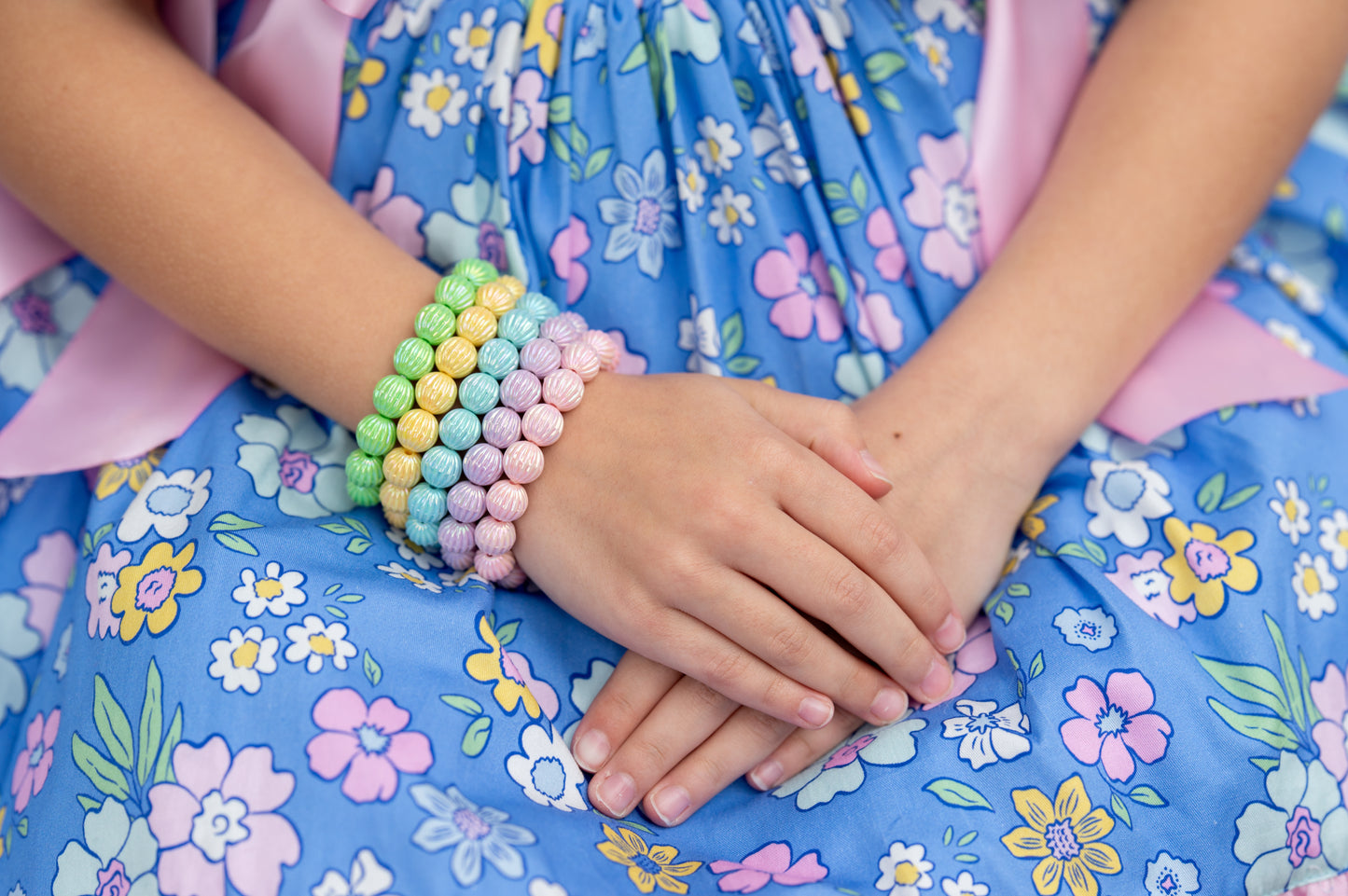 Petal Pink Fluted Stretch Bracelet