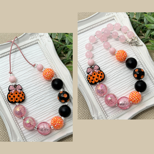 Polka Dot Pumpkin Necklace