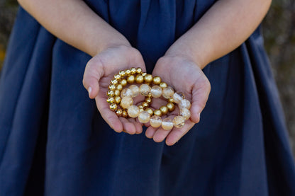 12mm Champagne with Gold Flake Bracelet