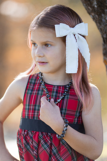 Black with Gold Flake Bitty Bead Necklace