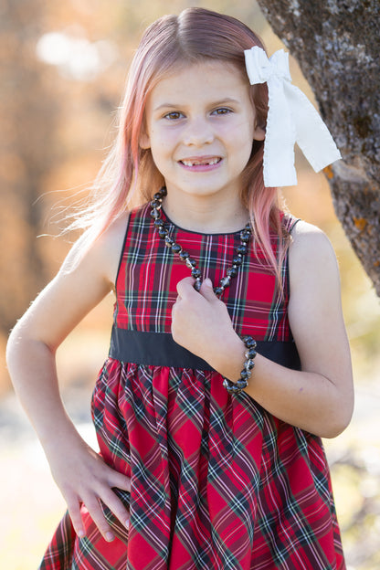 Black with Gold Flake Bitty Bead Necklace
