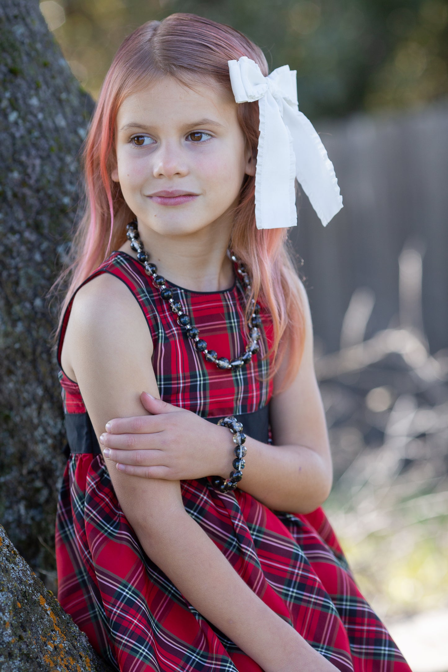 Black with Gold Flake Bitty Bead Necklace