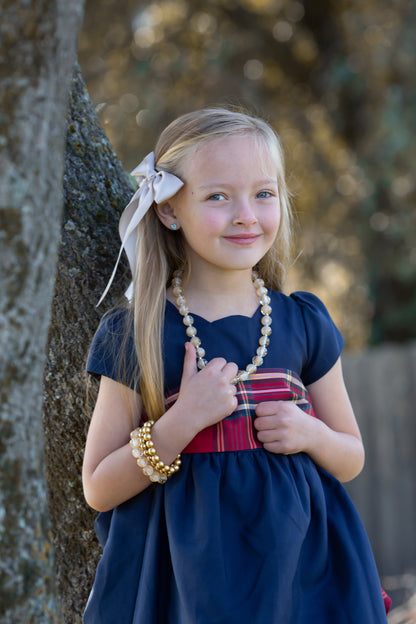 Champagne with Gold Flake Bitty Bead Necklace