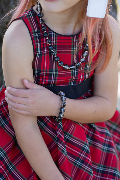 12mm Black with Gold Flake Bracelet