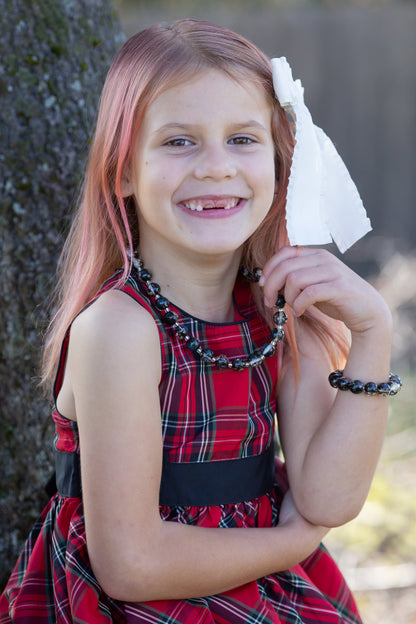 12mm Black with Gold Flake Bracelet
