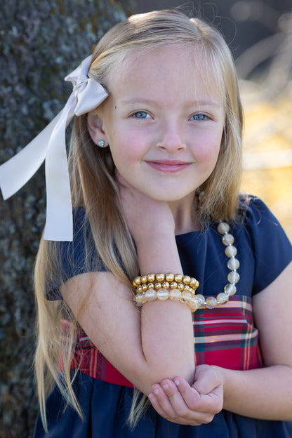 Champagne with Gold Flake Bitty Bead Necklace