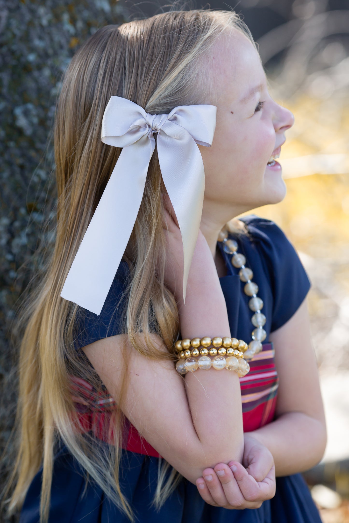 Champagne with Gold Flake Bitty Bead Necklace