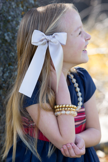 Champagne with Gold Flake Bitty Bead Necklace