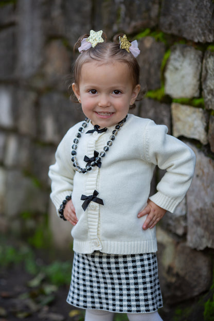 Black with Gold Flake Bitty Bead Necklace