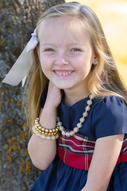 12mm Champagne with Gold Flake Bracelet