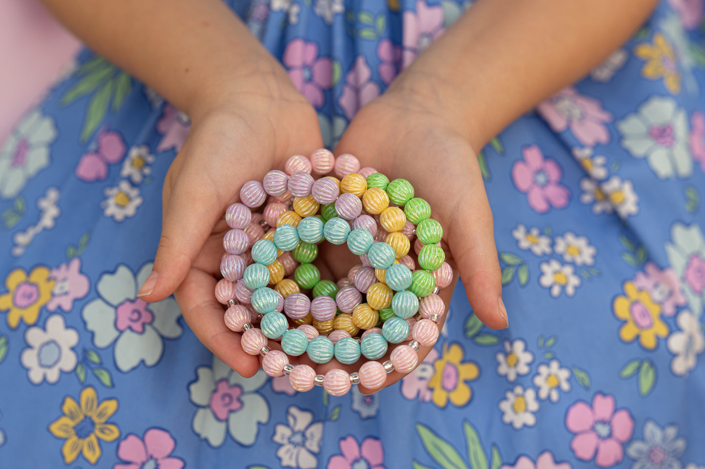 Petal Pink Fluted Stretch Bracelet
