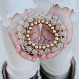 Frosted Gold Star Bitty Bead Necklace
