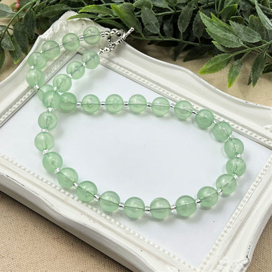 Mint Green Iridescent Bitty Bead Necklace