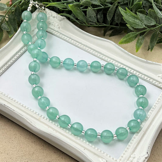 Seafoam Green Bitty Bead Necklace