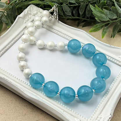 Blue Iridescent Not-so-chunky Necklace