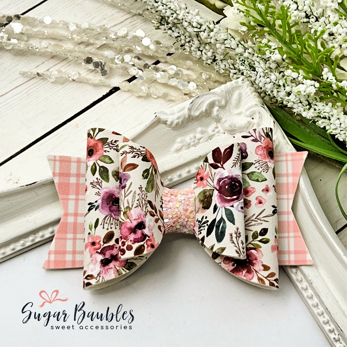 3.5" Amethyst Floral Bow