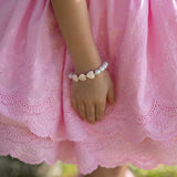 Pale Yellow Stardust Heart Stretch Bracelet